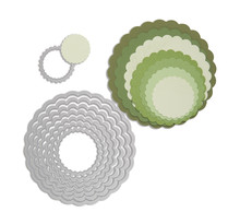 Sizzix Framelits kit de gabarits, Cercles avec bord déco, LS-blister 8pces, 3,2x3,2cm, 10,8x10,8cm