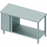 Table inox avec porte et etagère - gamme 600 - stalgast - 1500x600