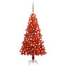 vidaXL Arbre de Noël artificiel pré-éclairé et boules rouge 150 cm PVC
