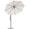 vidaXL Tissu de remplacement pour parasol déporté Blanc sable 350 cm