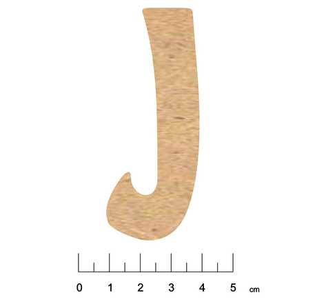 Alphabet en bois mdf adhésif 7 5cm lettre j