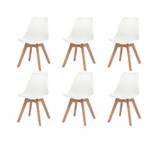 Vidaxl chaises à manger lot de 6 blanc plastique