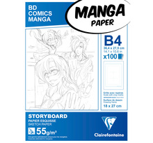 Manga bloc Storyboard B4 100F G.6C 55g CLAIREFONTAINE