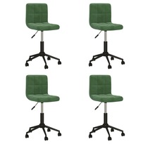 Vidaxl chaises pivotantes de salle à manger 4 pièces vert foncé velours