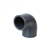 Coude d'angle en PVC - 90° pour raccord de tuyaux - PN16 - 63 mm - Male femelle - Gris