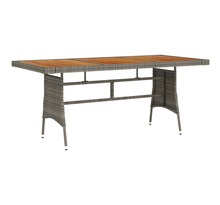Vidaxl table de jardin gris 160x70x72 cm résine tressée et acacia
