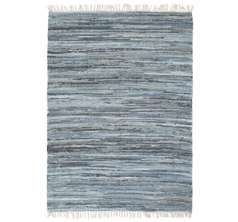 Vidaxl tapis chindi tissé à la main denim 160x230 cm bleu