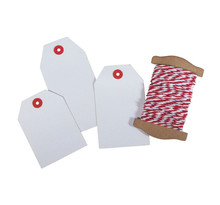 Kit étiquettes et cordon assortis rouge et blanc