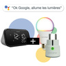 Pack "OK Google allume les lumières" : Lenovo Smart Clock Essential + ampoule PlugnSay Color Bulb + prise PlugnSay Mini Plug