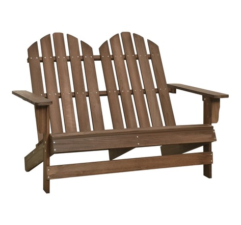 Vidaxl chaise de jardin adirondack 2places bois de sapin massif marron