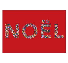 Carte De Voeux Noël Rouge Et Perles Colorées - Draeger paris