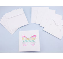 5 cartes et enveloppe diy blanches 13x13cm papillon