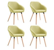 Vidaxl chaises de salle à manger 4 pcs vert tissu