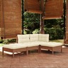 vidaXL Salon de jardin 4 Pièces avec coussins bois de pin massif