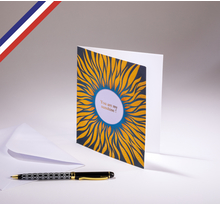 Carte double Aurore créée et imprimée en France sur papier certifié PEFC - You are my sunshine !
