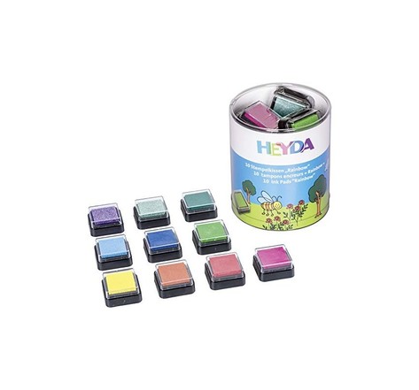 HEYDA Set de tampons encreurs "Rainbow", boîte transparente