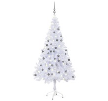 vidaXL Arbre de Noël artificiel pré-éclairé/boules 120 cm 230 branches