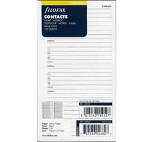 Recharge carnet d'adresses format Personal paquet de 100 feuilles Blanc FILOFAX