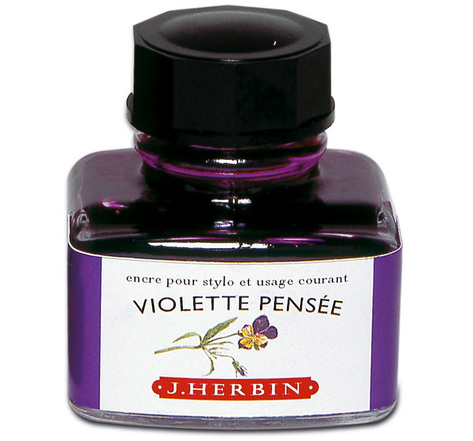 Encre traditionnelle à stylo en flacon 'D' 30ml Violette pensée HERBIN