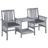 Vidaxl chaises de jardin avec table à thé et coussins acacia solide
