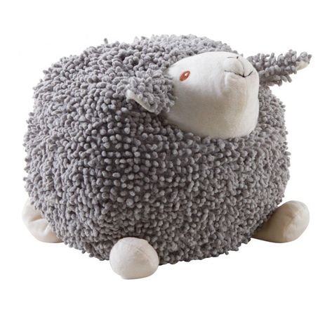 Mouton en coton gris shaggy 30 cm