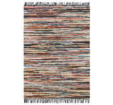 Vidaxl tapis chindi tissé à la main cuir 160x230 cm multicolore