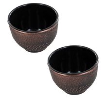 2 tasses en fonte noir et bronze - 0 15 L