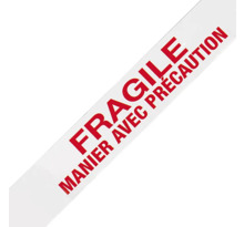 Ruban adhésif pour usage palette FRAGILE - MANIER AVEC PRECAUTION RAJA 50 mm x 100 m (colis de 6)