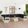 vidaXL Salon de jardin palette 10 Pièces avec coussins Épicéa imprégné