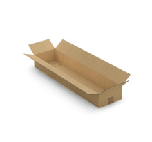 Caisse carton longue simple cannelure à grande ouverture RAJA 80x20x10 cm (colis de 10)