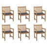 Vidaxl chaises de jardin 6 pcs avec coussins anthracite bois de teck