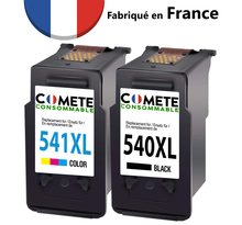 COMETE CONSOMMABLE 540 541 XL 2 cartouches MADE IN FRANCE compatibles CANON PG540 CL541 XL PG-540 CL-541 540XL/541XL