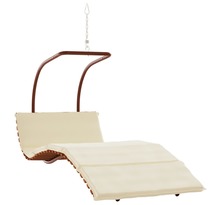 vidaXL Chaise à bascule avec coussin tissu et bois massif de peuplier
