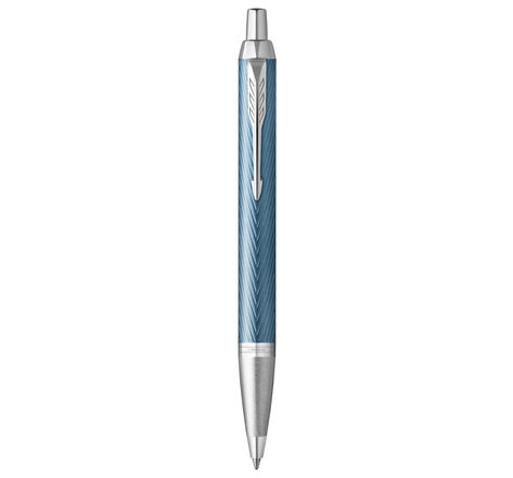 Parker im premium stylo bille  bleu gris  recharge bleue pointe moyenne  coffret cadeau