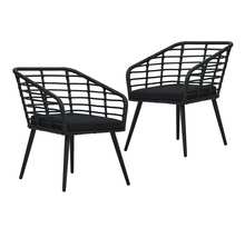 Vidaxl chaises de jardin 2 pcs avec coussins résine tressée noir