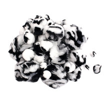 Pompon zébré noir et blanc 0 9 à 1 5 cm 45 pièces
