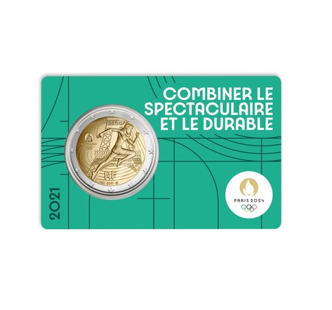 Monnaie 2€ Commémorative - Jeux Olympiques de Paris 2024 - Qualité BU Millésime 2021 - 5/5 - JO