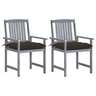 Vidaxl chaises de jardin avec coussins 2 pcs gris bois d'acacia massif
