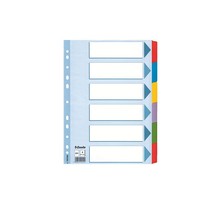 Esselte Intercalaires en carton, uni,A4,6 pièces,multicolore