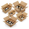 Caisse carton brune d'expédition 2 bouteilles avec calage carton à montage instantané (colis de 12)