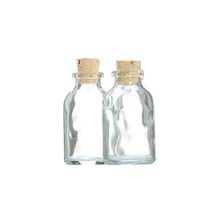 2 mini bouteilles en verre 6 cm avec bouchon liège