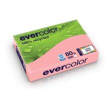 Papier couleur recyclé A4 Rose 80g Evercolor - Ramette de 500 feuilles (boîte 5 x 500 feuilles)