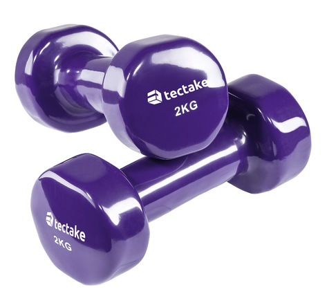Tectake 2 Haltères de Fitness, de Musculation en Vinyle - 2 x 2,0 kg