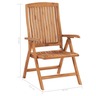 Vidaxl chaises inclinables de jardin 6 pcs bois de teck solide