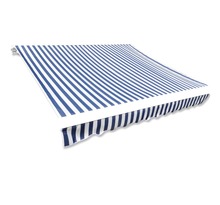 vidaXL Toit d'auvent Toile Bleu et blanc 4x3 m (Cadre non inclus)