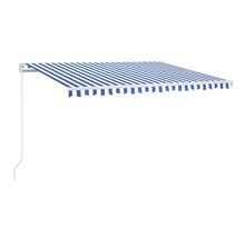 vidaXL Auvent manuel rétractable avec LED 400x300 cm Bleu et blanc