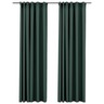 Vidaxl rideaux occultants aspect lin avec crochets 2pcs vert 140x225cm