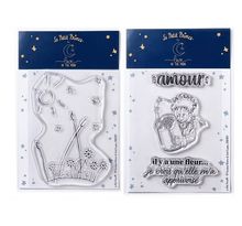 4 Tampons transparents Le Petit Prince Paysage et Fleur