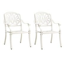 Vidaxl chaises de jardin 2 pcs aluminium coulé blanc