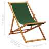 vidaXL Chaise pliable de plage Bois d'eucalyptus et tissu Vert